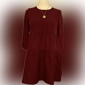Crystal Doll flowy maroon dress!